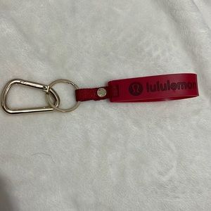 COPY - red and gold lululemon keychain